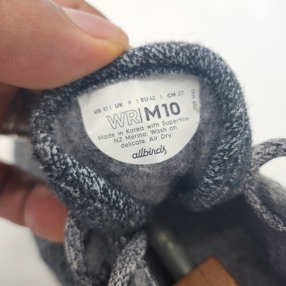 Allbirds Merino Wool Runners Shoes Mens Size 10 Lace Up Sneakers Natural Gray - Picture 15 of 15